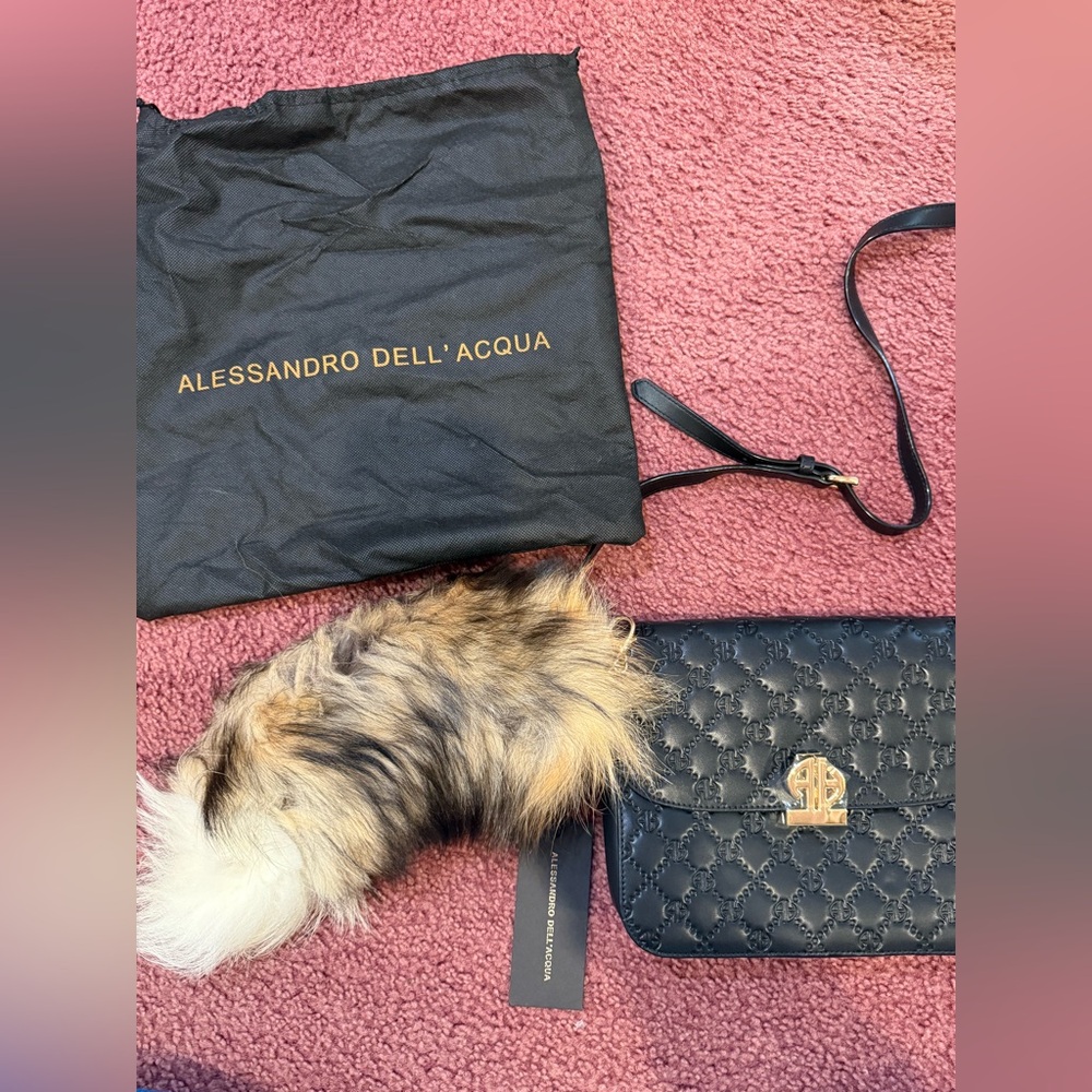 NWT Alessandro Dell'Acqua Black Quilted Women's Bag